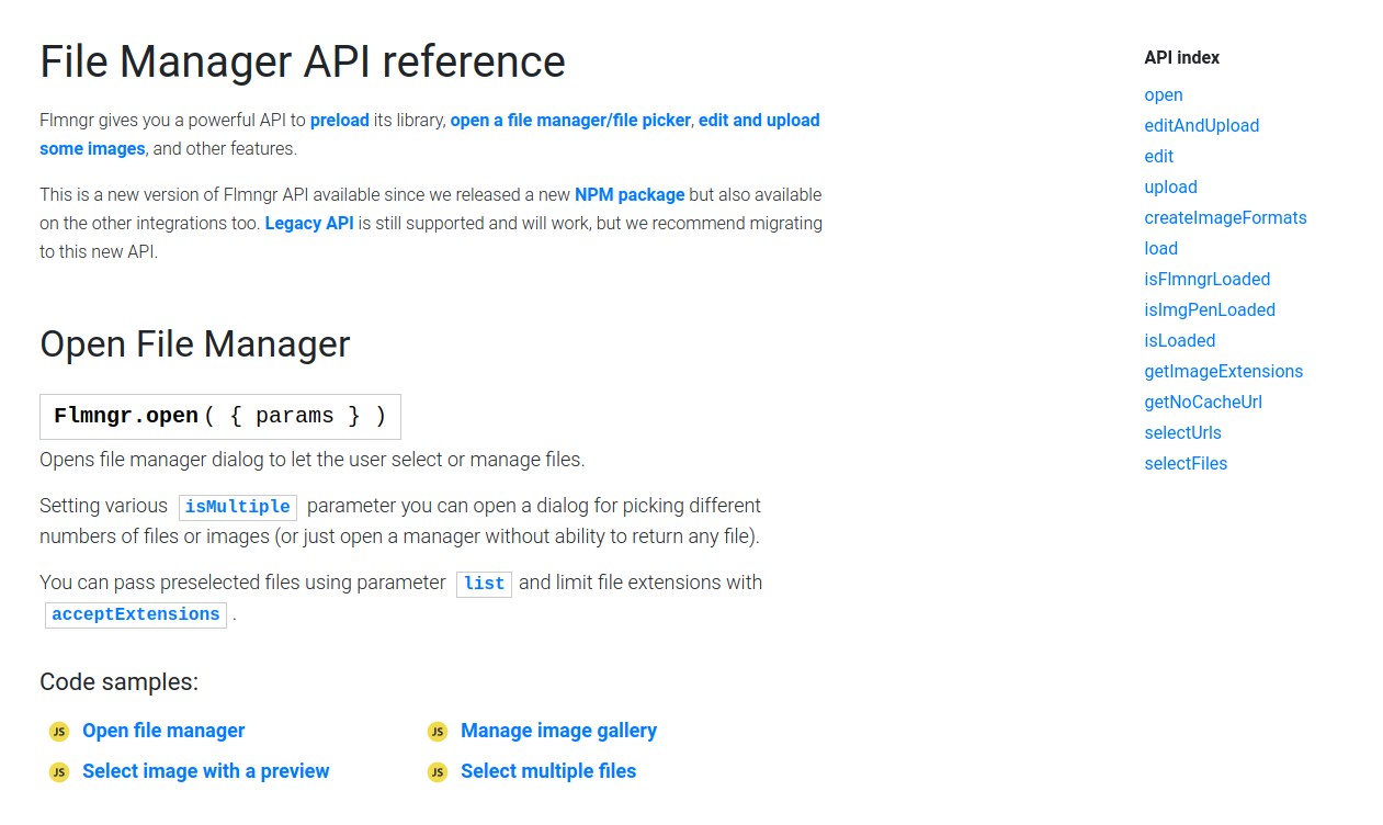 API reference