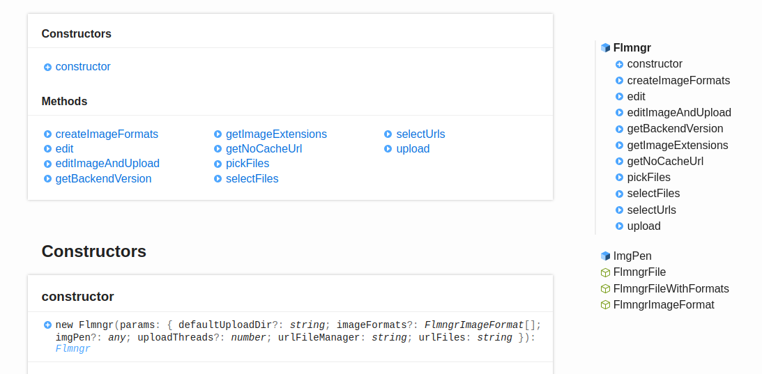 API reference