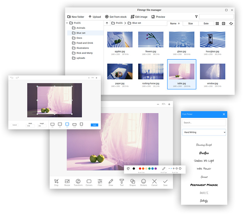 File manager and Image Editor screenshot