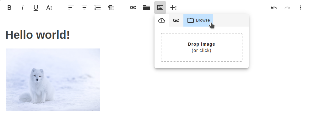 File manager for Froala