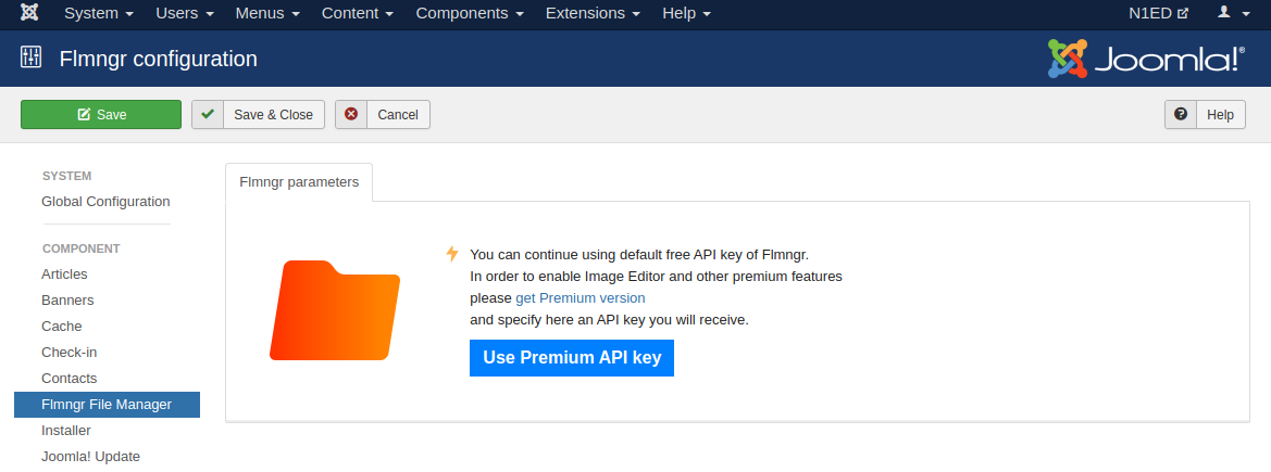 Set API key for Flmngr