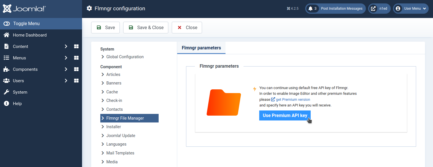 Set API key for Flmngr