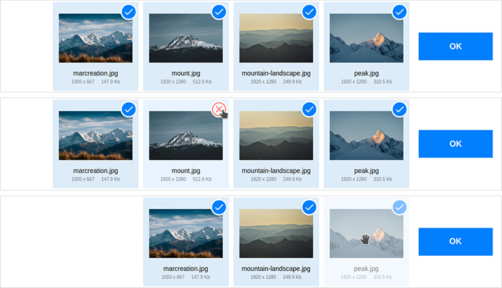 Managing image gallery screenshot